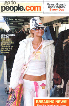 Paris Hilton Wearing Jamie Kreitman Fashions in People Magazine